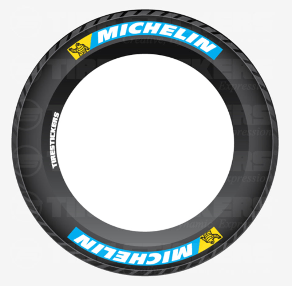 "RARE" EDITION BLUE & YELLOW MICHELIN TYRE LETTERING KIT(adhesive included)