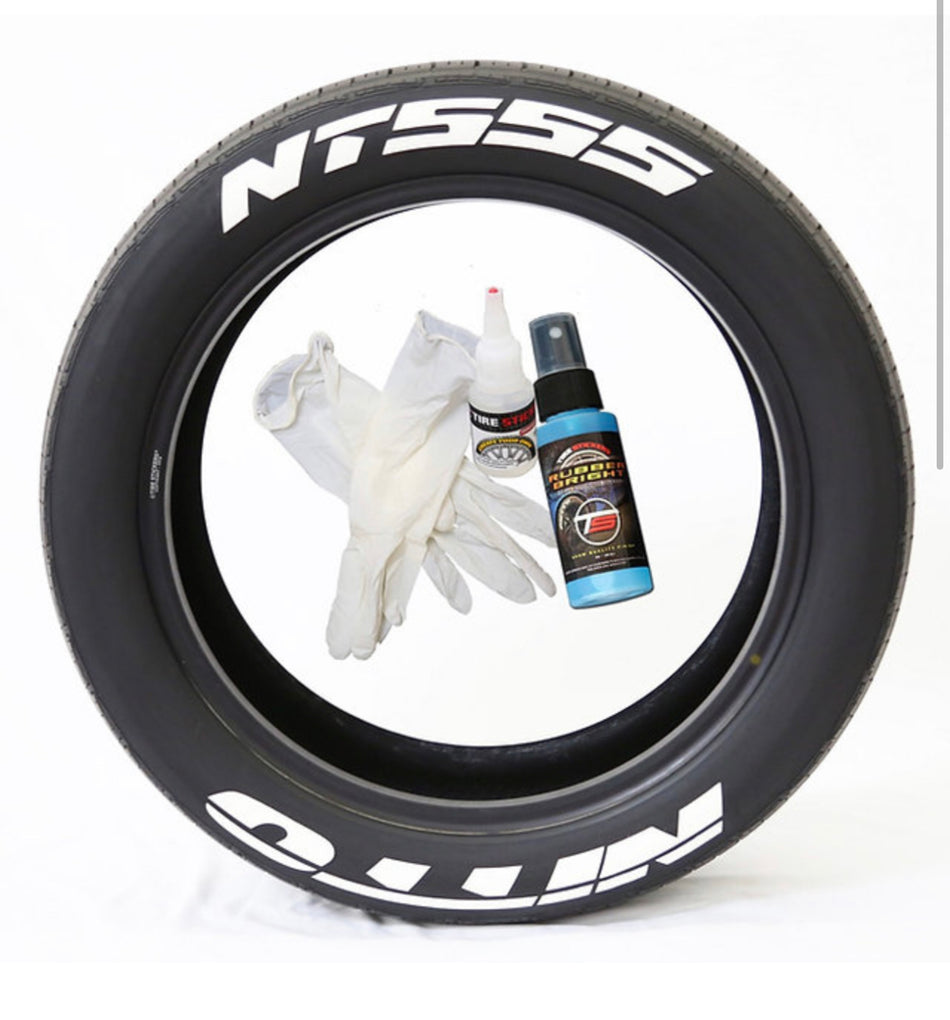 NITTO NT555 X 4 TYRE LETTERING KIT(adhesive included)