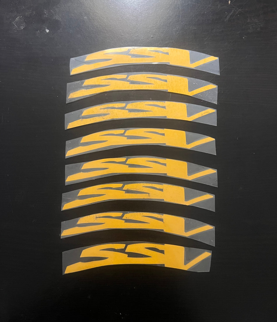 SSV X 8 (yellow) 1” tall lettering kit